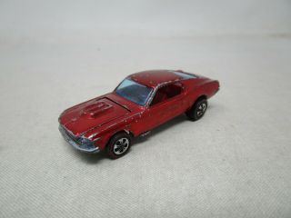 Vintage 1967 Hot Wheels Redline Era Custom Mustang (red) 1:64 (case A)