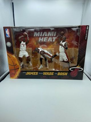Mcfarlane Miami Heat 2010 3 - Pack Lebron James Wade Bosh Nib