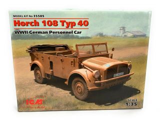Icm 35505 Horch 108 Typ 40 Wwii German Personnel Car 1/35 Scale Eq