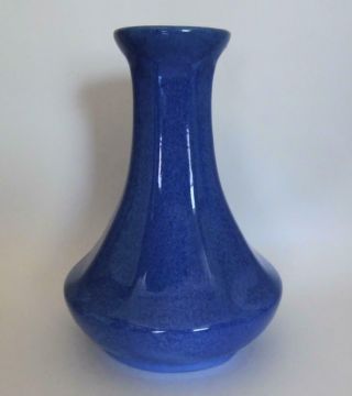 Vtg Muncie Arts Crafts Pottery Medium Blue Gloss Vase 134 - 7