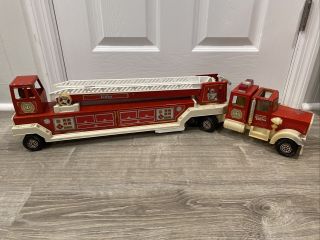 Vintage 1980s Tonka Fire Truck No.  1 33 " Hook And Ladder Engine Steel