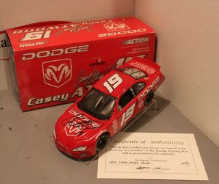 2001 Casey Atwood Dodge Dealers 1/24 Action Nascar Diecast Autographed