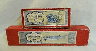 Look Two 1950`s Willoline Models Wood 1800`s Horse Drawn Fire Engine Model Kits