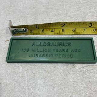 Name Plate Only 1972 Aurora Prehistoric Scene Allosaurus Dinosaur Model Kit