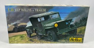Heller 81105 Jeep Willys,  Trailer 1:35 Scale Lr - Mg