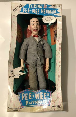 Vintage Pee - Wee Herman Pull String Talking Doll 16” Tall