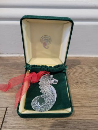 Waterford Crystal Seahorse Ornament W/ Box & Bag -