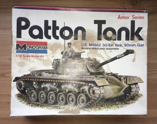 Patton Tank - Monogram 1/35 Scale Unassembled Tank Kit 8217 - Missing 3 Parts