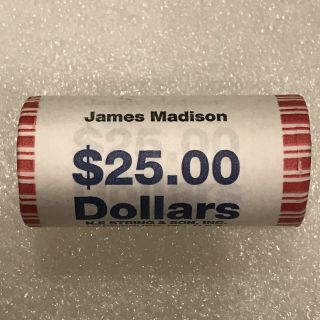 2007 Us James Madison Presidential Dollar Coin Roll $25
