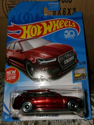 2018 Hot Wheels Treasure Hunt Red 17 Audi Rs 6 Avant