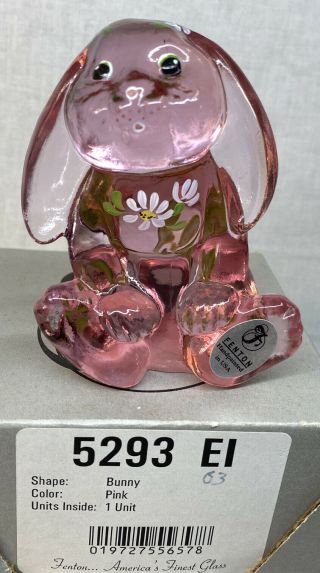 Fenton Glass Hand Painted Rose Bunny Rabbit