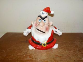 Vintage Kreiss Psycho Ceramic Christmas Angry Santa Claus Bank Figure W/ Plug