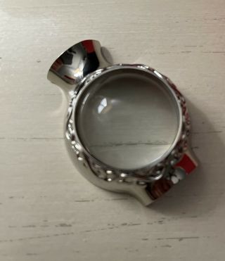 TITTOT Magnifier Silver Glass Paperweight Sculpture Boxed 2.  5” Rare 2