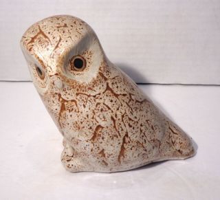 Pigeon Forge Pottery Tennessee 4 " Tall Owl With Lava Glaze