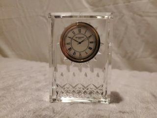 Waterford Crystal Lismore Desk Table Vanity Clock Small 4 " Fast