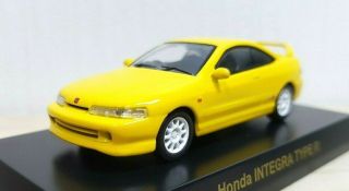1/64 Kyosho Honda Integra Type - R Dc2 Yellow Diecast Car Model
