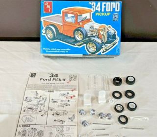 Amt Model Kit 1934 Ford Pickup 1/25 Scale Few Parts & Box As Pictured - T145