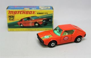Matchbox Lesney Superfast No62 Renault 17tl With " Esso Decals " Code 3 I Think