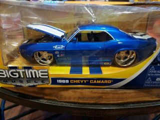 Jada Toys Diecast 1:24 Scale 1969 Chevy Camaro Ss Bigtime Muscle.  Blue.
