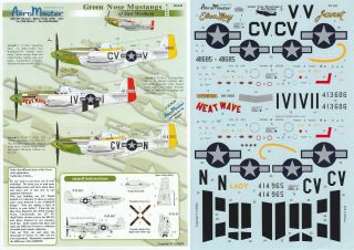 Aeromaster Decals 1/48 P - 51d/k Mustang 368th 369th Fs 359th Fg Nose Art (usaaf)