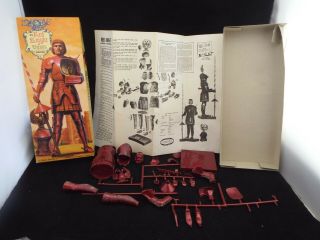 1956 Aurora Red Knight Of Vienna Model Kit Made In England W/ Instructions
