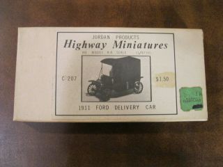 Jordan Products Highway Miniatures 1911 Ford Delivery Car Ho R.  R.  Scale 1/87