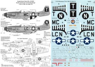 Superscale Decals 1/48 P - 51d Mustang 77th Fs 79th Fs 20th Fg Nose Art (usaaf)