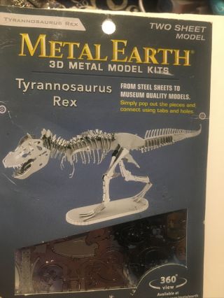 Fascinations Metal Earth Tyrannosaurus Rex Skeleton 3d Metal Model Kit