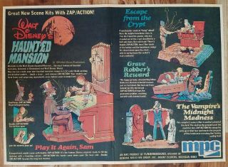 Vintage 1974 Mpc Walt Disneys Haunted Mansion Monster Model Advertisement