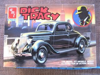 1/25 Scale Vintage 1990 Amt Ertl Model Car Kit Dick Tracy Movie 1936 Ford Coupe